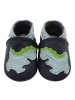 Yalion Baby-Lederlaufschuhe mit rutschfester Sohle – marineblau mit Dinosauriermuster 