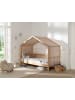 58 aufm Kessel HAUSBETT Kelci 90x200 mit Textilhimmel + Umrandung Buche massiv natur