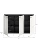 xonox.home Sideboard (B/H/T): 138x86x37 in weiß Hochglanz und anthrazit