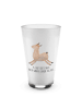 Mr. & Mrs. Panda Latte Macchiato Glas Lama Springen mit Spruch in Transparent