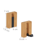 relaxdays 4 x Garderobenhaken in Natur/ Schwarz - (B)5 x (H)7 x (T)5 cm