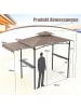 COSTWAY Grillpavillon mit Seitenmarkise 318x153x250 cm in Braun
