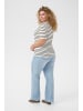 KAFFE curve Strickpullover KClizzy Regular fit in Chalk / Black stripe