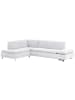 58 aufm Kessel ECKSOFA mit Ottomane links Kaye Bezug Veloursstoff Metallfuß verchromt / creme