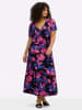 sheego by Joe Browns Jersey-Kleid in schwarz-pink-gemustert
