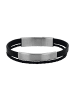 Tom Tailor Identarmband Edelstahl, Leder in silber