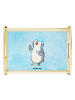 Mr. & Mrs. Panda Tablett Pinguin Duschen ohne Spruch in Eisblau