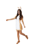 tectake Overall aus hellbraunem Plüschstoff, beige/weiß