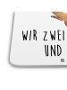 Mr. & Mrs. Panda Untersetzer Set Hund Streicheln mit Spruch in Weiß