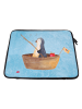 Mr. & Mrs. Panda Laptop Tasche Pinguin Angelboot ohne Spruch in Eisblau