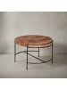 KADIMA DESIGN Couchtisch 62x40x62 cm Sofatisch Akazie Massivholz / Metall,