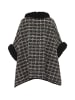 CHANI Damen Poncho in Schwarz Wollweiss