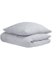 Beliani 2-tlg Bettwäsche-Set MORNINGSIDE in Grau/Weiß