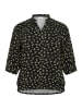 KAFFE curve Langarm-Bluse KCemina in Black/Green Lettuce Ditzy