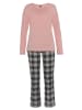 H.I.S Pyjama in rosa-schwarz