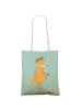 Mr. & Mrs. Panda Shopper Bag Fuchs Blumen ohne Spruch in Türkis Pastell