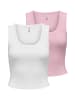ONLY 2er-Pack Top in Bleached Mauve