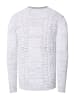Rusty Neal Grobstrick mit Kontrastfarben Rundhals-Pullover in Weiß