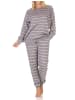 NORMANN Fleece Schlafanzug langarm Bündchen chilige optik - 88275 in grau