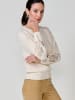 KOROSHI Women's floral lace knit jersey with sleeves in weiß