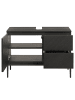 home24 home24 Waschbeckenunterschrank aus Holzwerkstoff und Metall im skandinavischen Stil in Schwarz