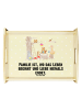 Mr. & Mrs. Panda Holz Tablett Waldtiere Picknick mit Spruch in Gelb Pastell