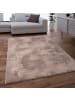 Teppich Kurzflor waschbar Einfarbig Wohnzimmer in Taupe