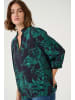 Kaffe Langarm-Bluse KAisa A-shape in Black/Green Painted Flower
