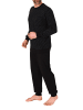 NORMANN Langarm Schlafanzug Pyjama Minimalprint in schwarz