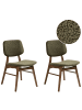 Beliani 2er-Set Esszimmerstuhl ELAINE in Grün/Braun