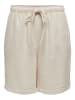 ONLY Shorts mit Bindeband in Leinenoptik in Sand