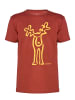 elkline T-Shirt Rudölfchen Kult Elch in burnt red - golden sunset