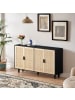 ABRIHOME 158 cm Sideboard mit Rattan Deko in Schwarz