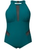 Ulla Popken Badeanzug in petrolgrün