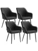 SONGMICS 4er-Set: Esszimmerstuhl in Tintenschwarz - (B)62.5 x (H)85 x (T)60 cm