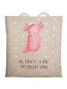 Mr. & Mrs. Panda Tote Bag Axolotl Glücklich mit Spruch in Grau Pastell
