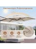 COSTWAY Sonnenschirm 300 x 300 cm mit Kurbel in Beige