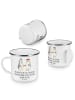 Mr. & Mrs. Panda Camping Emaille Tasse 3. Hochzeitstag Lederhoch... in Weiß
