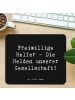 Mr. & Mrs. Panda Maus-Pad Spruch Freiwilliger Held mit Spruch in Schwarz