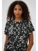 Kaffe Kurzarm-Bluse KAbeathe Loose fit in Black / Chalk Graphic