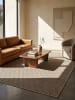 KADIMA DESIGN Teppichläufer Karo flachgewebt pflegeleicht Wohnzimmer Flur Esszimmer in Natur