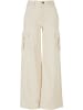 Urban Classics Urban Classics Damen Ladies High Waist Wide Leg Twill Cargo Pants in whitesand
