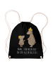 Mr. & Mrs. Panda Beutel Rucksack Bären mit Hut mit Spruch in Schwarz