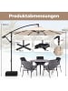 COSTWAY 300 cm Sonnenschirm mit Ständer in Beige