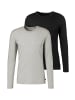 H.I.S Langarmshirt in grau-meliert, schwarz