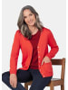 GOLDNER Kurzgröße:  Strickjacke Uni Merino-Cardigan Langarm in rot