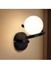 ZMH Wandleuchte in weiß Glas 1-flammige G9 Glaskugel Design Metall Ganglampe