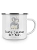 Mr. & Mrs. Panda Teetasse Pinguin Beste Cousine der Welt mit Spruch in Weiß