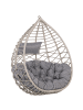Beliani Hängesessel ARSITA in Grau/Beige - (W) 92 x (H) 121 x (L) 70 cm