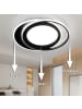 ZMH Deckenleuchte LED - Schwarz Deckenlampe Modern Design Ringe 66W 3000K Warmweiße
